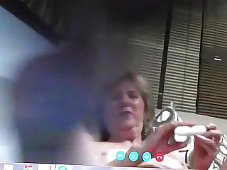 Granny masturbating on webcam
