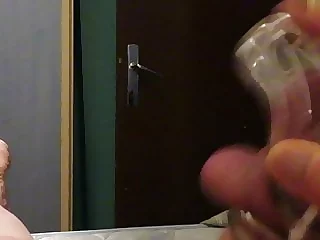 Tribute for realcutehamster, orgasm ruined on chastity cage