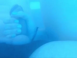 REAL STRANGER girl (!!) at SPA gives crazy HANDJOB underwater to BULGE flasher! Risky public cumshot