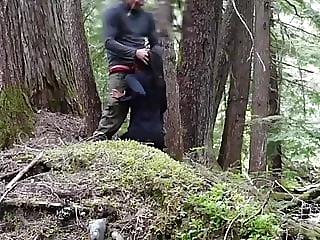 cheating ebony girlfriend fucking in the woods